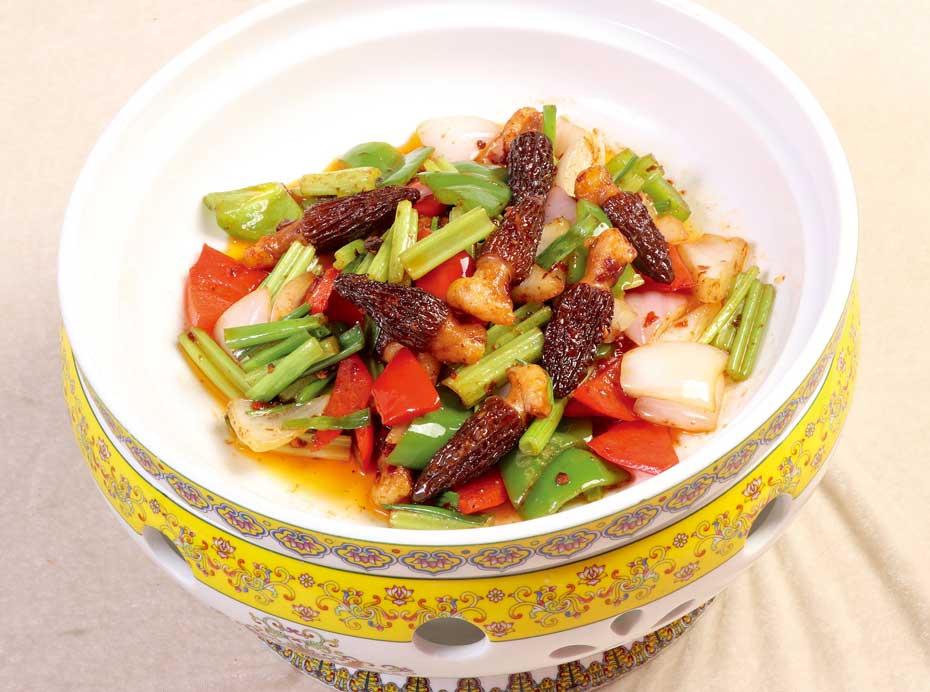 大厨四宝香辣风味干锅酱应用-虾滑酿羊肚菌
