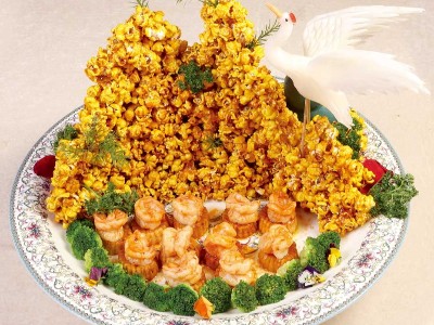 大厨四宝香辣风味干锅酱应用-金山四季宝虾球