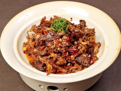 大厨四宝香辣风味干锅酱应用-干锅鸭脚筋爆牛熟货